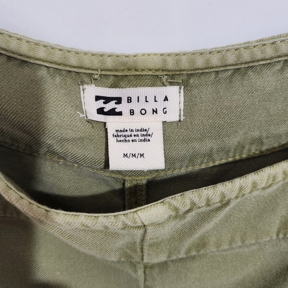 Billabong Green Denim Overalls/Romper, Size Medium - Picture 2 of 8